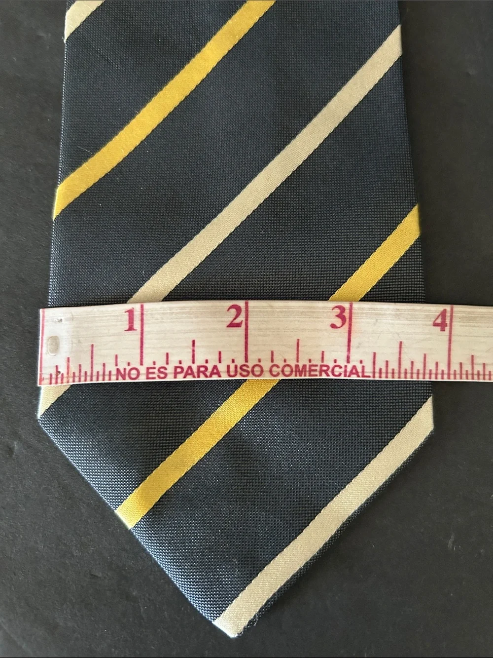 Ermenegildo Zegna Black Tie with Yellow and Cream Stripes